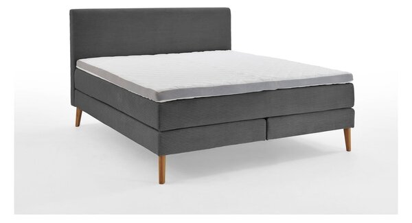 Tamno sivi boxspring krevet 160x200 cm Linea - Meise Möbel