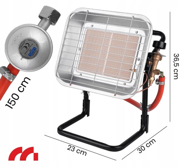 MalTec prijenosni plinski grijač, 3–4,5 kW