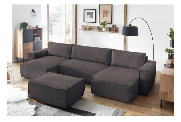 Smeđe-sivi tabure od samta Nihad – Bobochic Paris