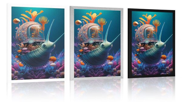 Plakat nadrealistički puž