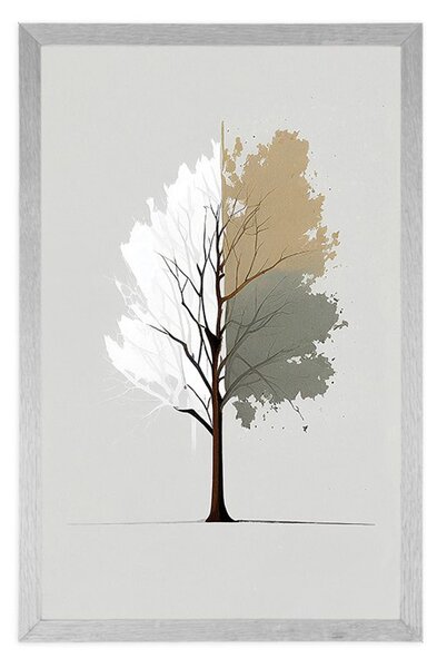Plakat minimalističko raznobojno stablo