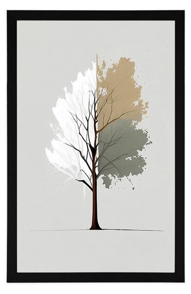 Plakat minimalističko raznobojno stablo
