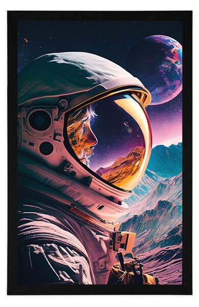 Plakat tajanstveni profil kozmonauta
