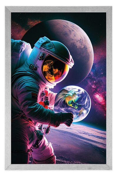 Plakat astronaut u svemirskoj misiji