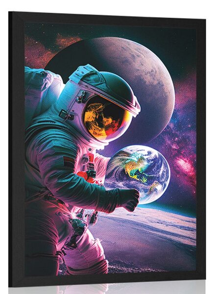Plakat astronaut u svemirskoj misiji