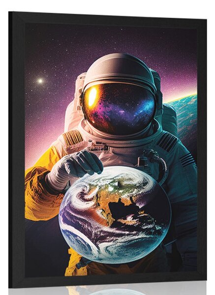 Plakat kozmonaut u nepoznatoj atmosferi