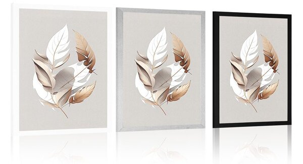Plakat minimalistički bakreni listovi