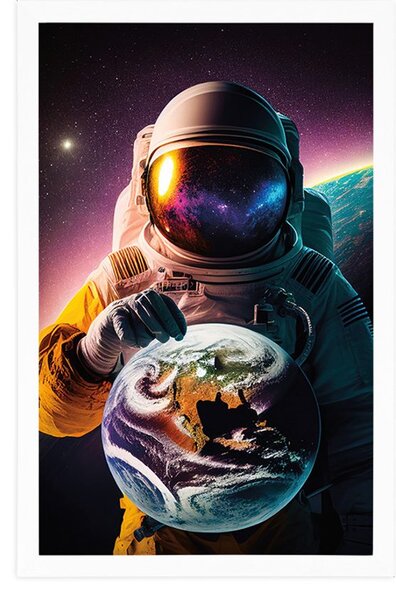 Plakat kozmonaut u nepoznatoj atmosferi