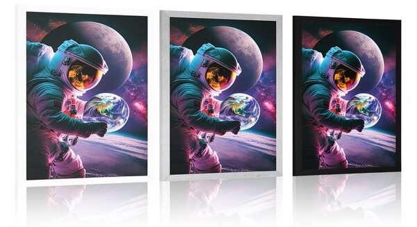 Plakat astronaut u svemirskoj misiji