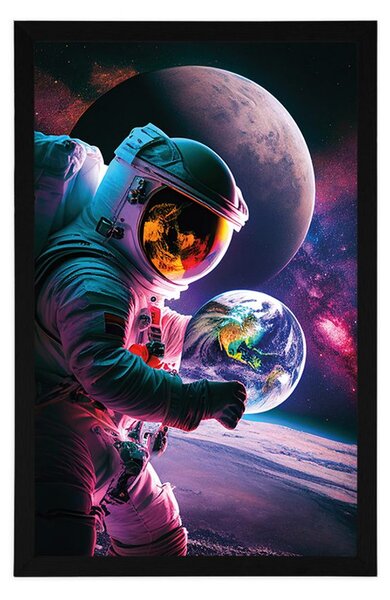 Plakat astronaut u svemirskoj misiji