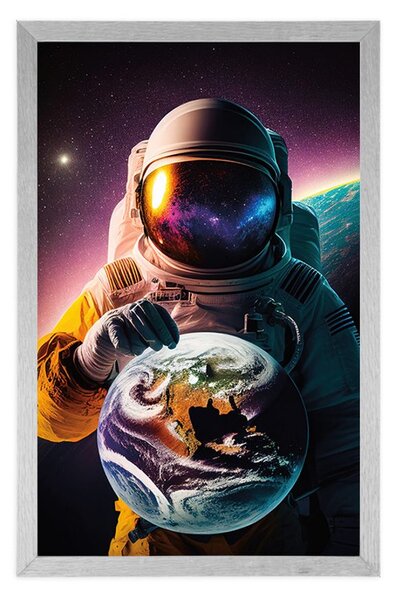 Plakat kozmonaut u nepoznatoj atmosferi