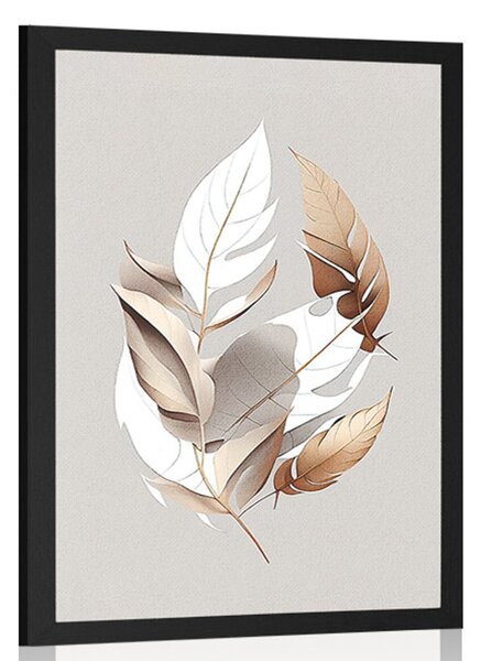 Plakat minimalistički bakreni listovi