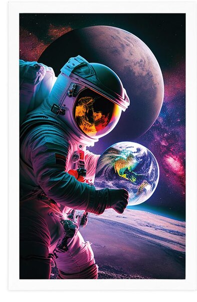 Plakat astronaut u svemirskoj misiji