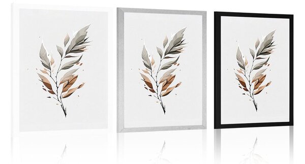 Plakat minimalistički list u pokretu