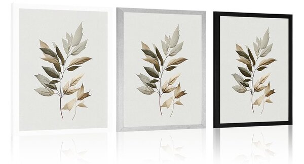 Plakat luksuzni minimalistički listovi
