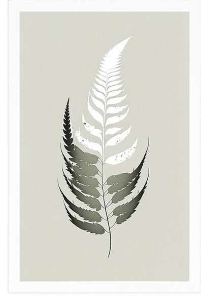 Plakat minimalistički listići paprati