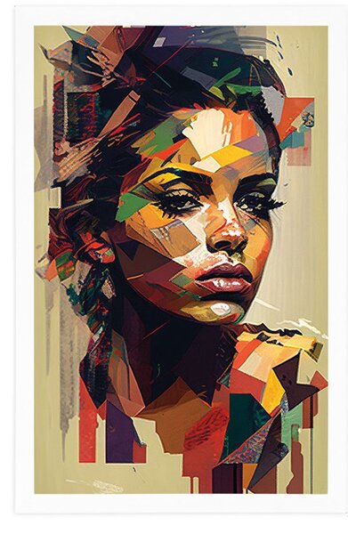 Plakat šarm žene u patchwork dizajnu