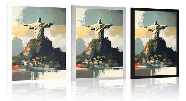 Plakat kip Isusa Krista u Rio de Janeiru