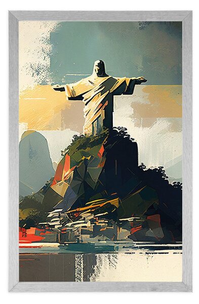 Plakat kip Isusa Krista u Rio de Janeiru