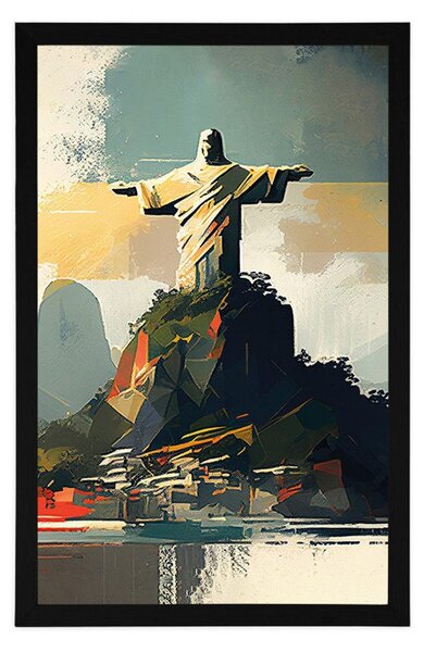 Plakat kip Isusa Krista u Rio de Janeiru