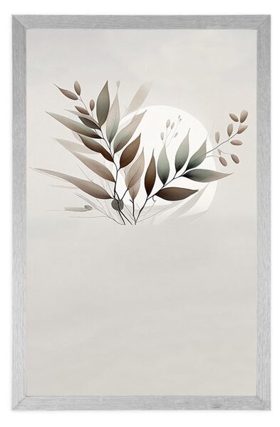 Plakat minimalistički listovi u boho dizajnu