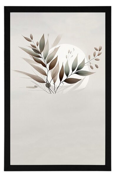 Plakat minimalistički listovi u boho dizajnu