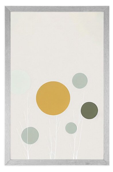 Plakat minimalistička stabla s krugovima