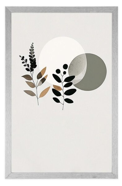 Plakat minimalistički listovi s boho pozadinom