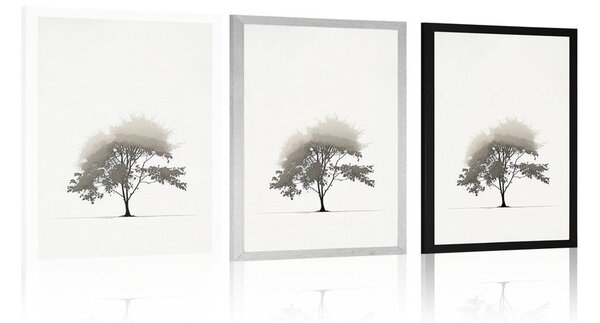 Plakat minimalističko listopadno stablo