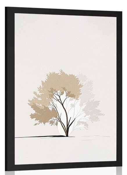 Plakat minimalističko stablo s listovima
