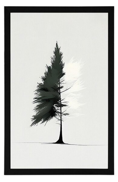 Plakat minimalističko crnogorično stablo