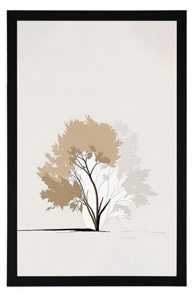 Plakat minimalističko stablo s listovima