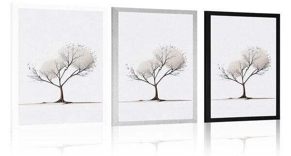 Plakat minimalističko stablo bez lišća