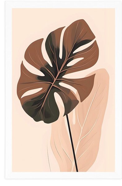 Plakat apstraktni botanički oblici monstera