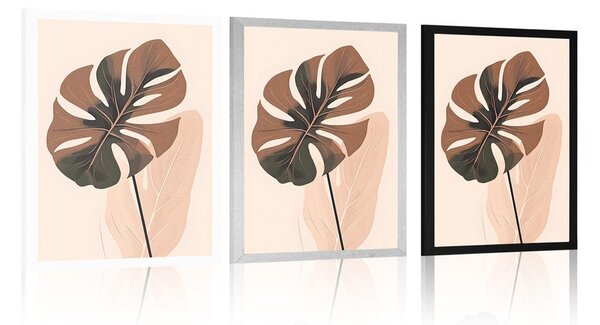Plakat apstraktni botanički oblici monstera