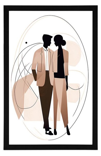 Plakat apstraktni oblici elegantni par