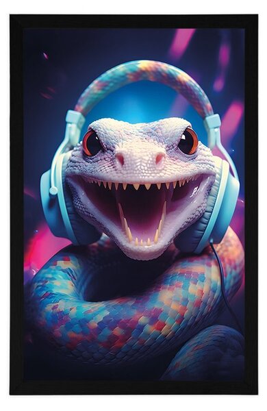 Plakat zmija sa slušalicama