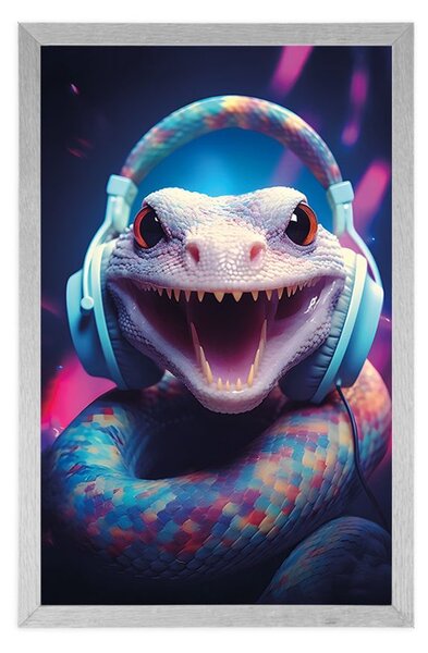 Plakat zmija sa slušalicama