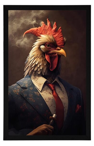 Plakat životinja gangster pijetao