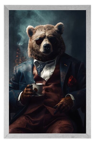 Plakat životinja gangster medvjed