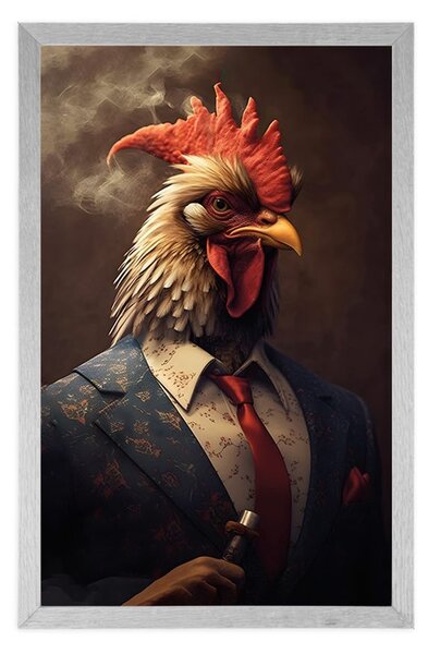 Plakat životinja gangster pijetao
