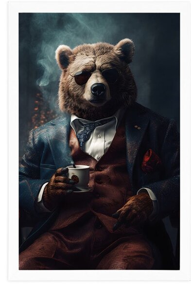 Plakat životinja gangster medvjed