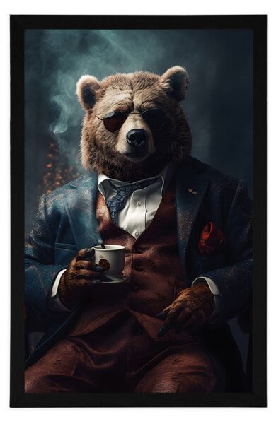 Plakat životinja gangster medvjed