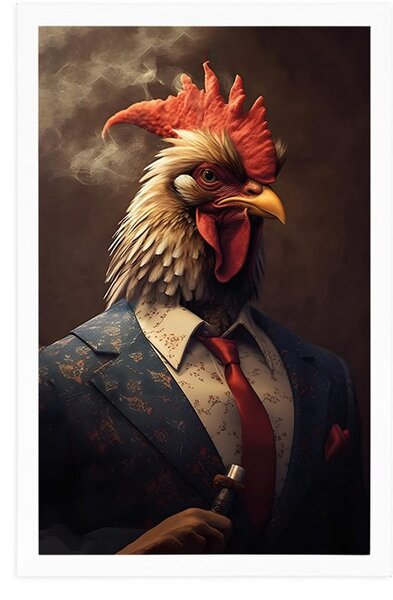 Plakat životinja gangster pijetao