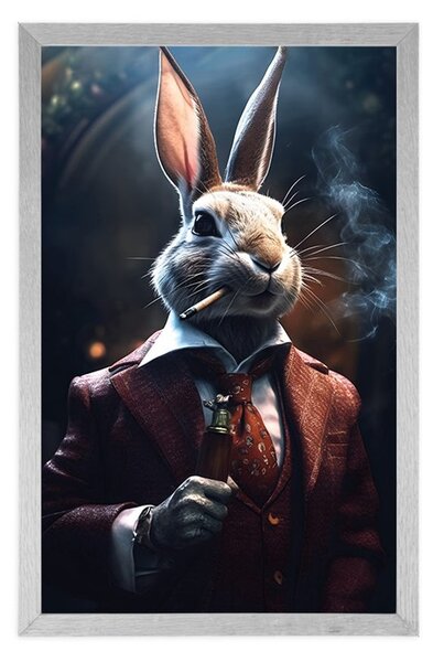 Plakat životinja gangster zec