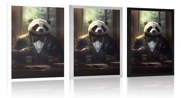 Plakat životinja gangster panda