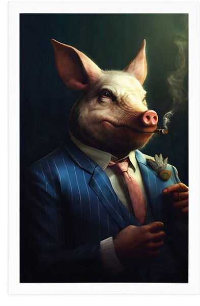 Plakat životinja gangster svinja