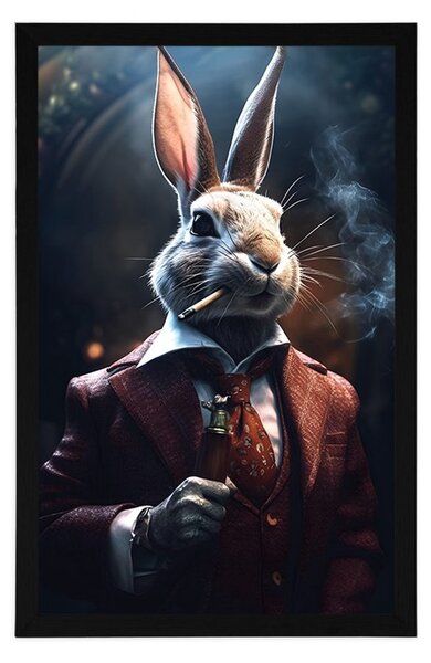 Plakat životinja gangster zec