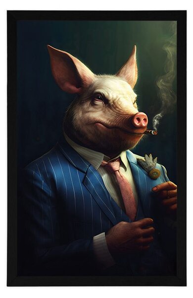 Plakat životinja gangster svinja