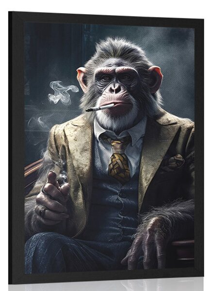 Plakat životinja gangster čimpanza